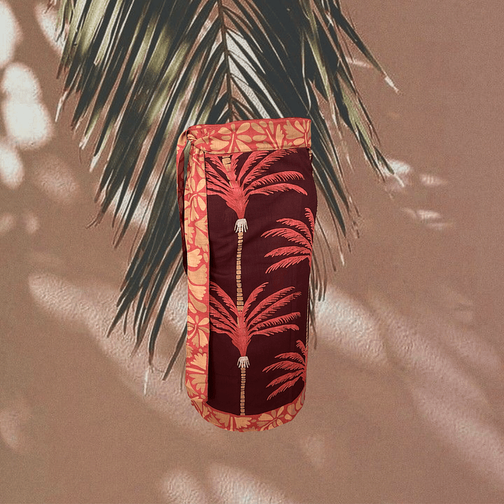 Falda Pareo Palmas Terracota  1