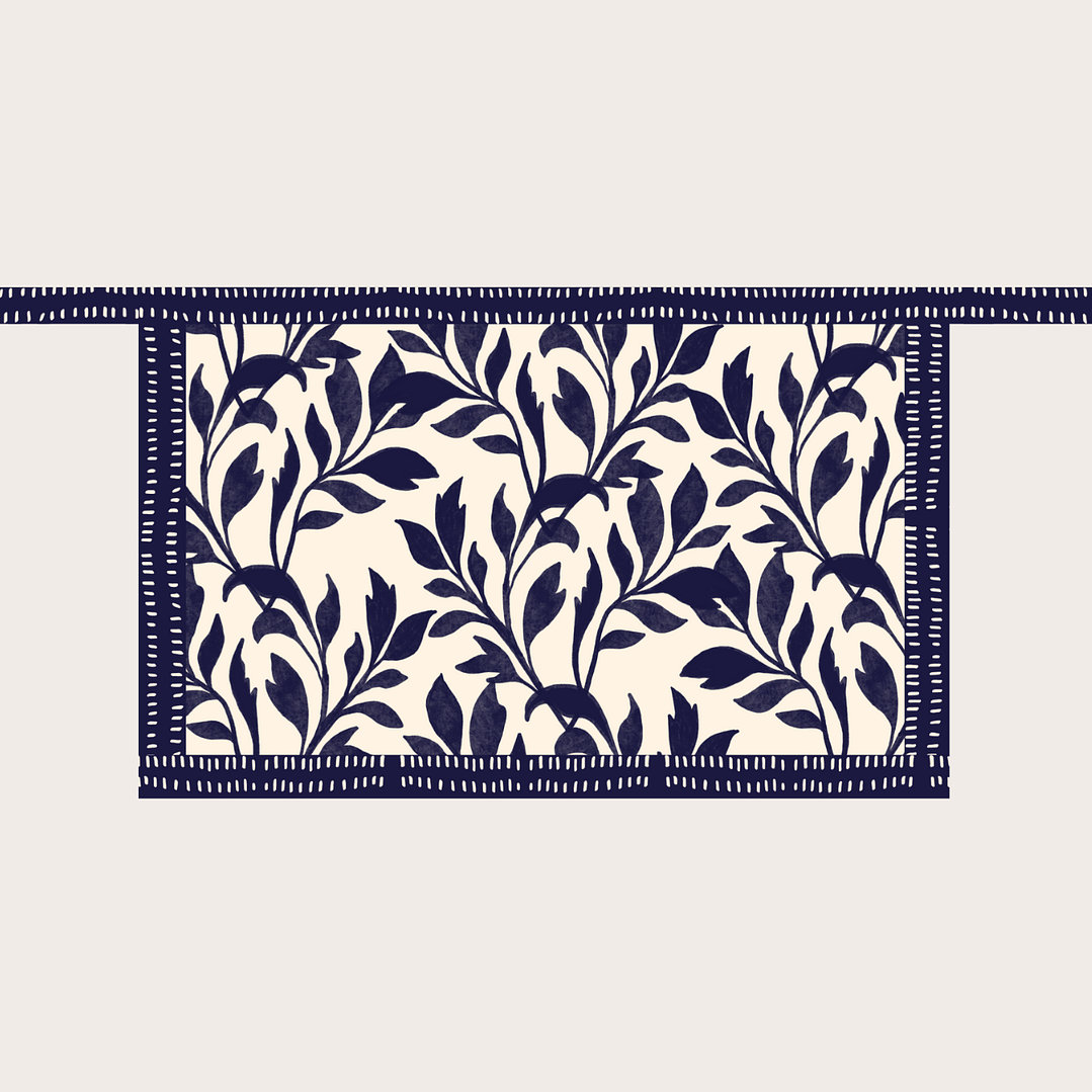 Falda Pareo Hojas Azules 3