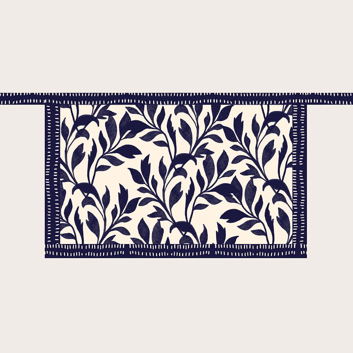 Falda Pareo Hojas Azules 3