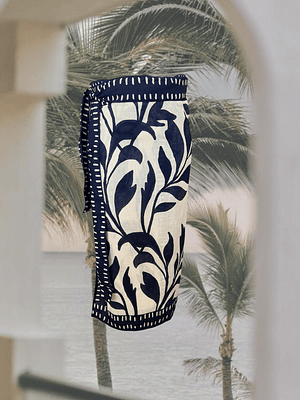 Falda Pareo Hojas Azules