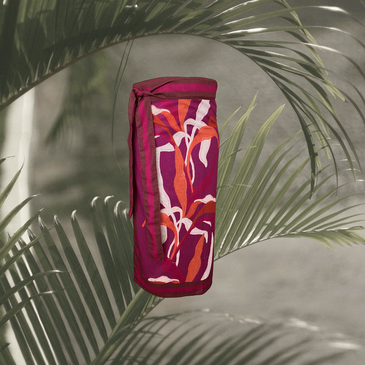 Falda Pareo Hojas Tropicales 1