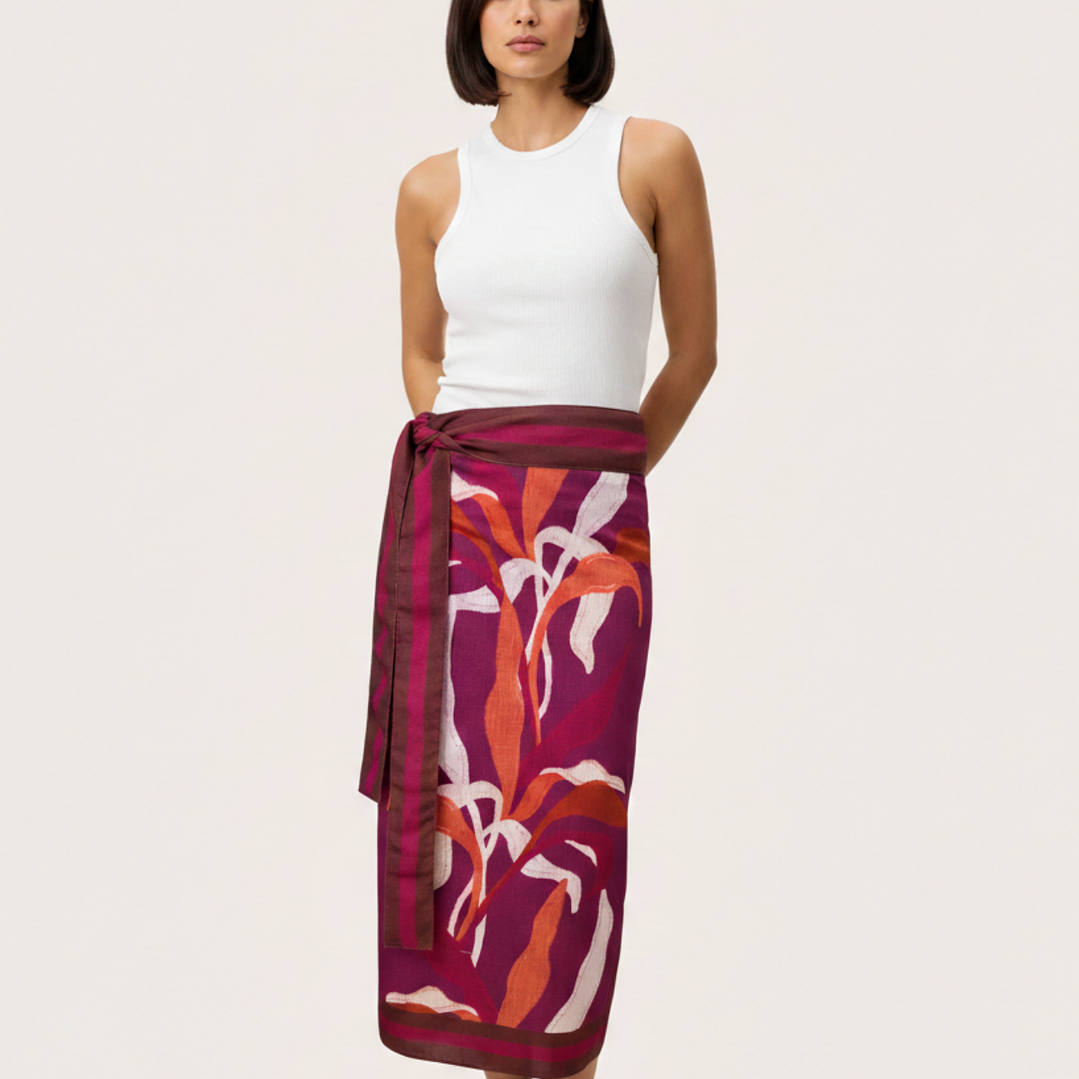 Falda Pareo Hojas Tropicales 2