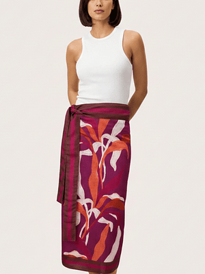 Falda Pareo Hojas Tropicales