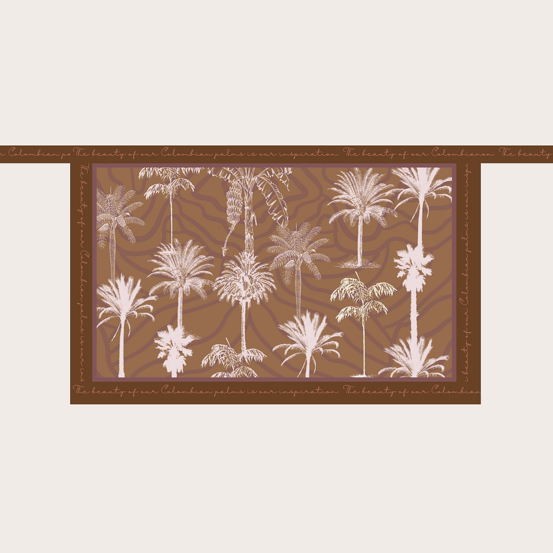 Falda Pareo Hojas Palmas Colombia Cafe 3