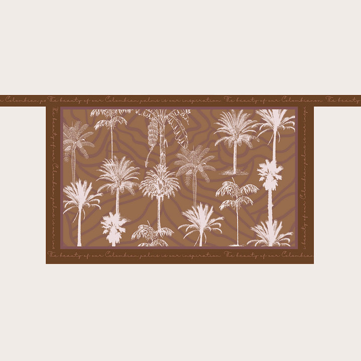 Falda Pareo Hojas Palmas Colombia Cafe 3