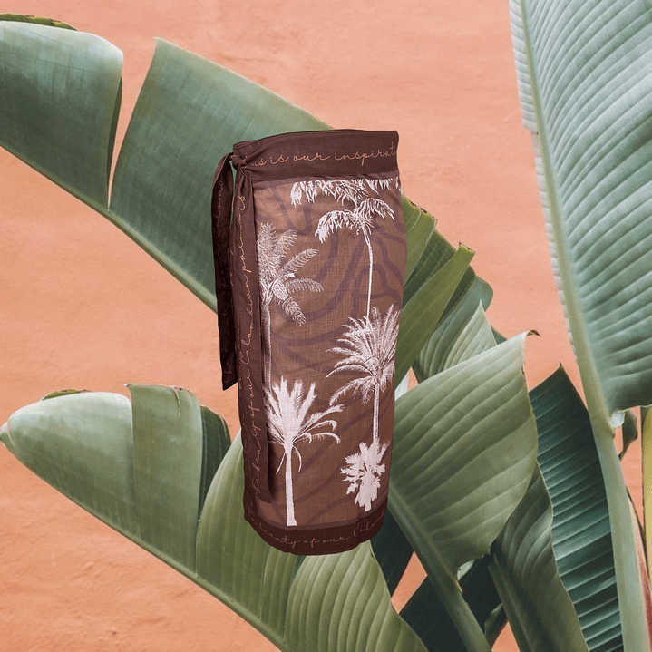 Falda Pareo Hojas Palmas Colombia Cafe 1