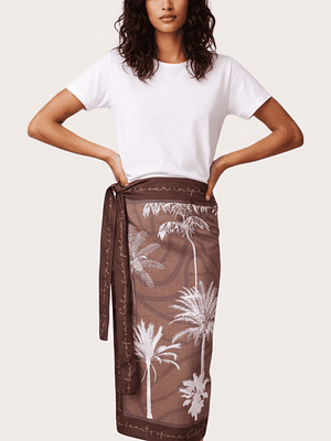 Falda Pareo Hojas Palmas Colombia Cafe