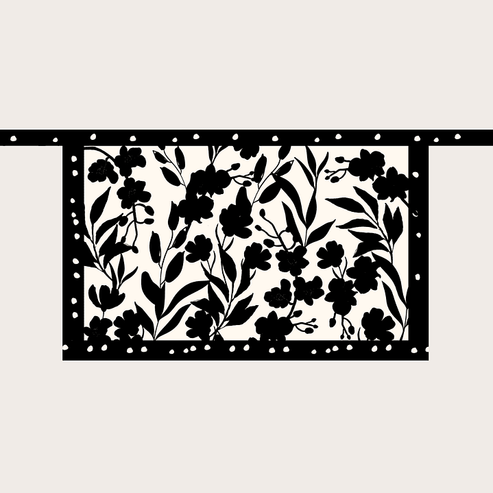 Falda Pareo Hojas y Flores Negras 3