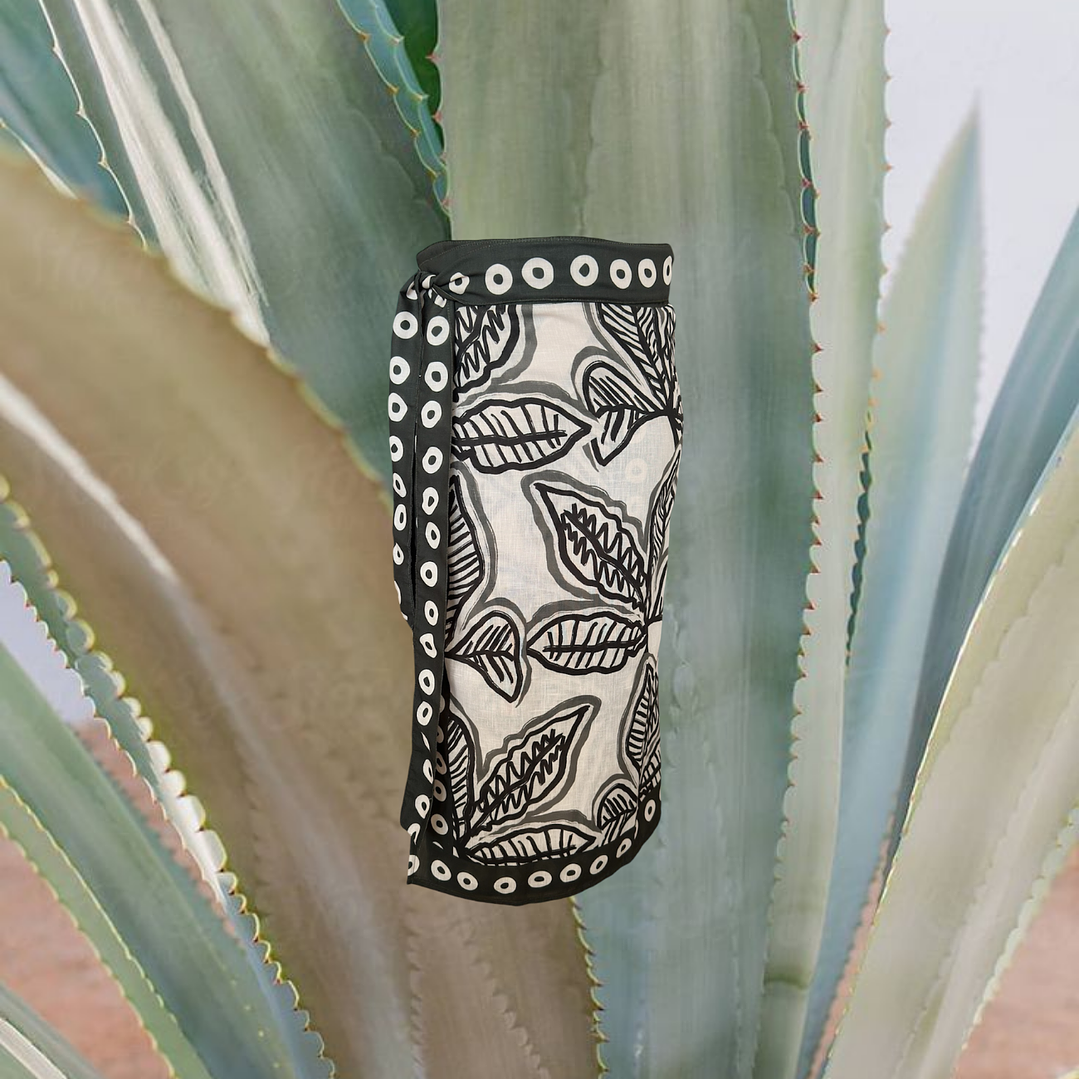 Falda Pareo Hojas Verdes 1