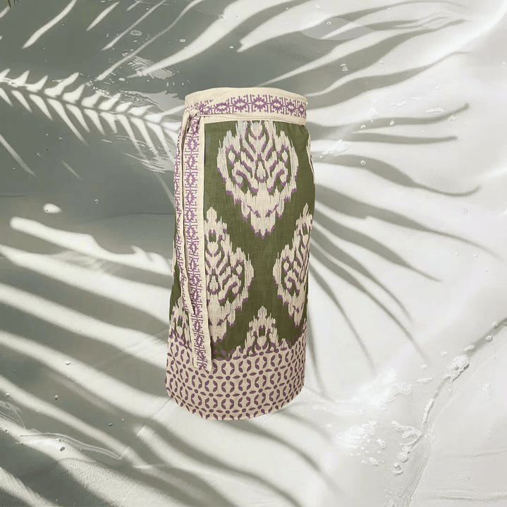 Falda Pareo Ikat Verde Lila 1