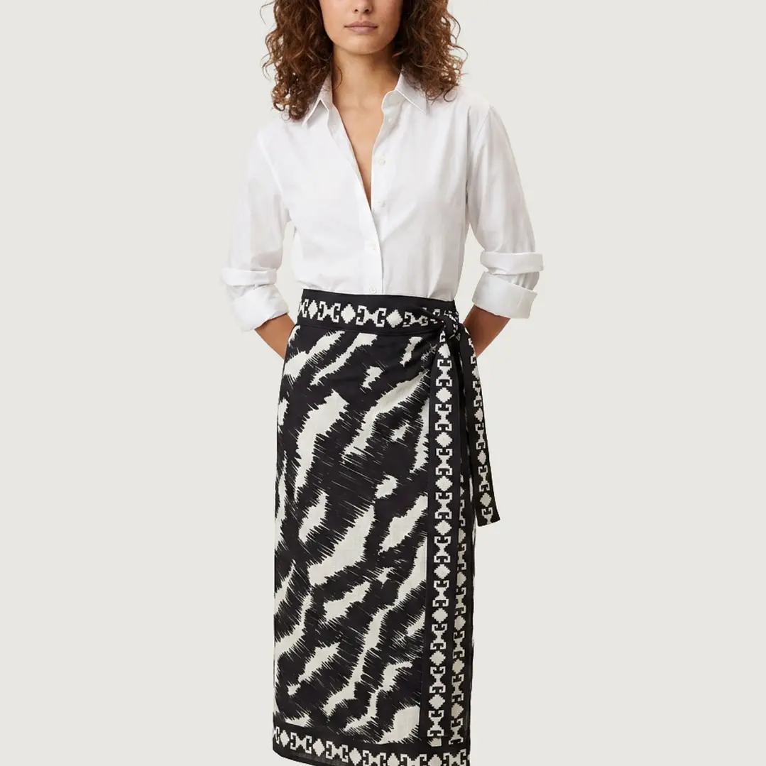 Falda Pareo Zebra blanco y negro 2