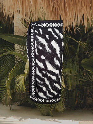Falda Pareo Zebra blanco y negro