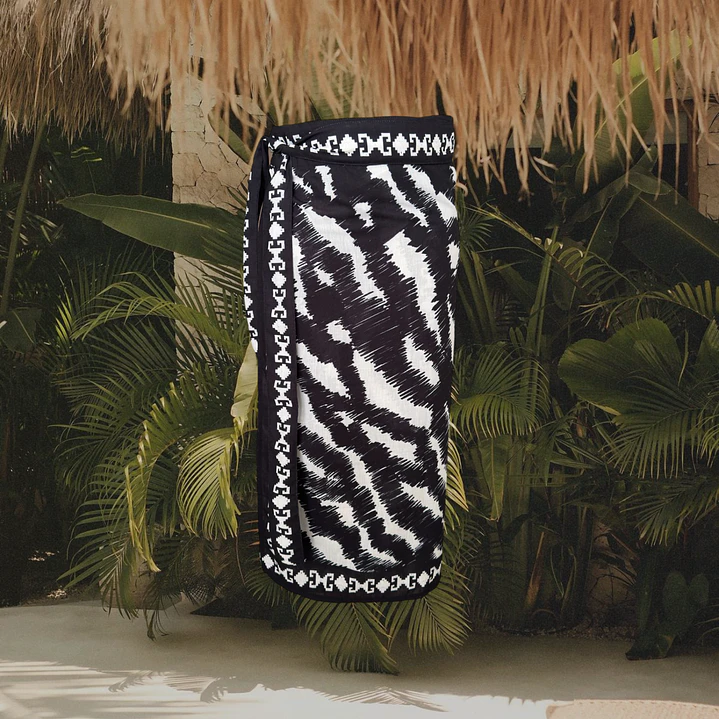Falda Pareo Zebra blanco y negro 1