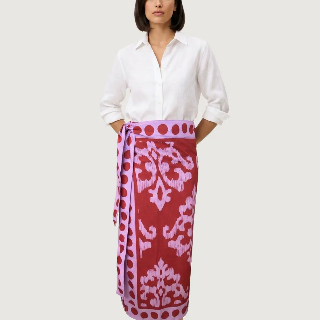 Falda Pareo Damask Malva 2