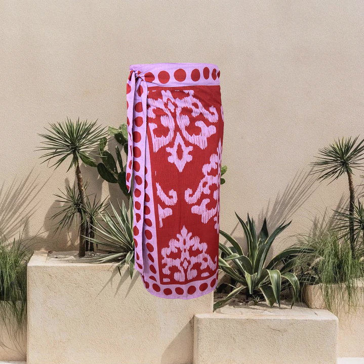 Falda Pareo Damask Malva 1