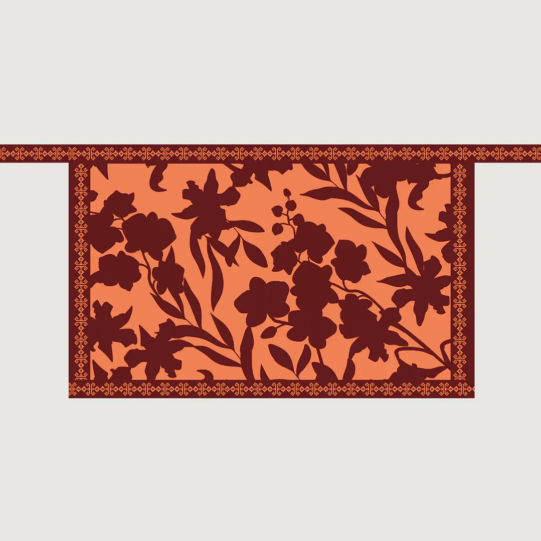 Falda Pareo Floral Cobrizo 3