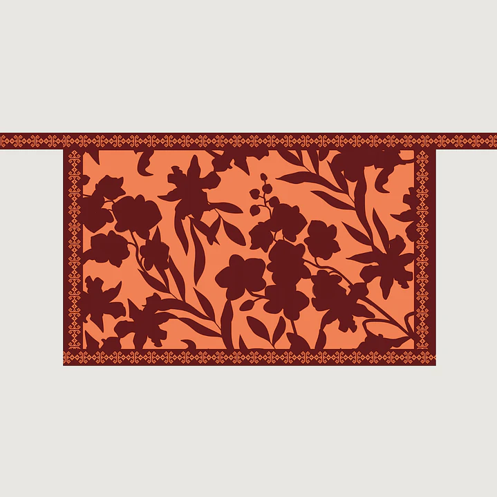 Falda Pareo Floral Cobrizo 3