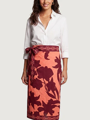 Falda Pareo Floral Cobrizo