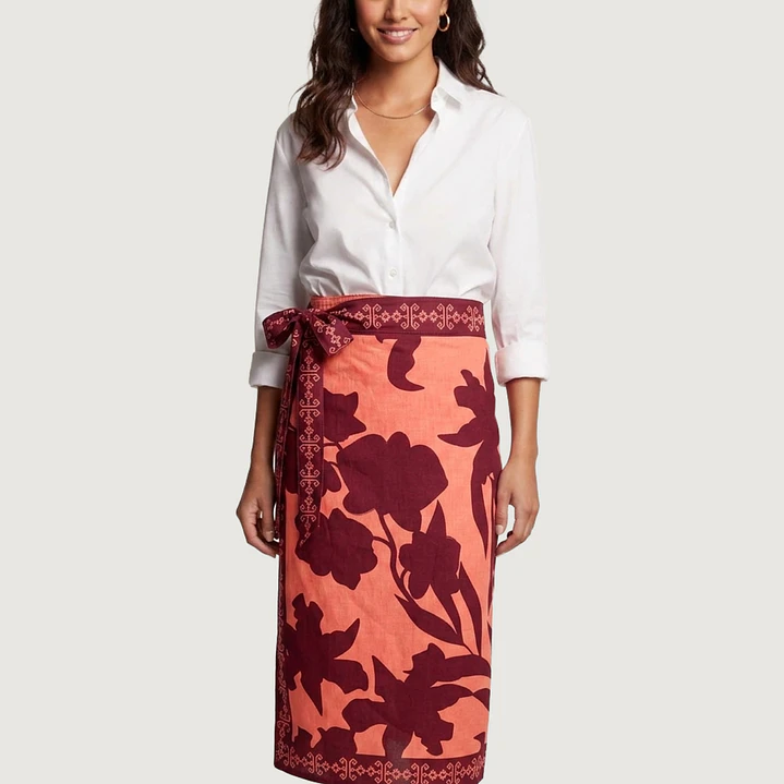 Falda Pareo Floral Cobrizo 2