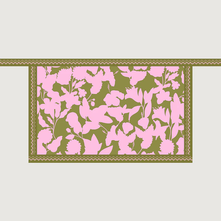 Falda Pareo floral verde y rosado 3