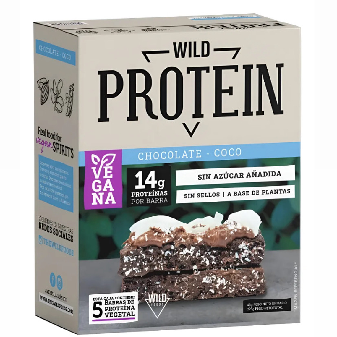 Barras de Proteína Chocolate Coco 5 unidades Wild Foods 1