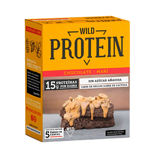 Barras de Proteína Chocolate Maní 5 unidades Wild Foods