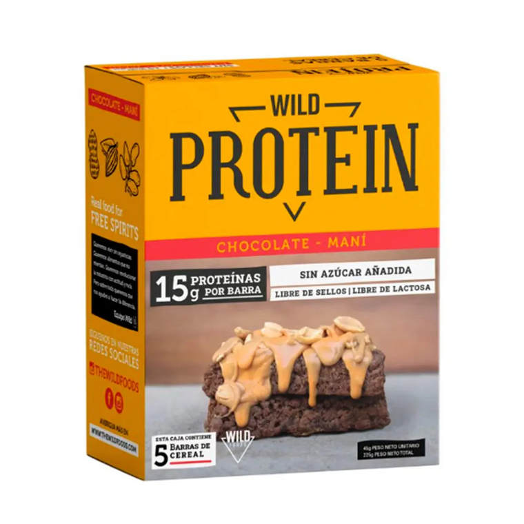Barras de Proteína Chocolate Maní 5 unidades Wild Foods 1