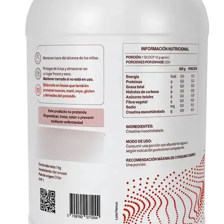 Creatina Monohidrato 1 kg (200 servicios) FNL 2