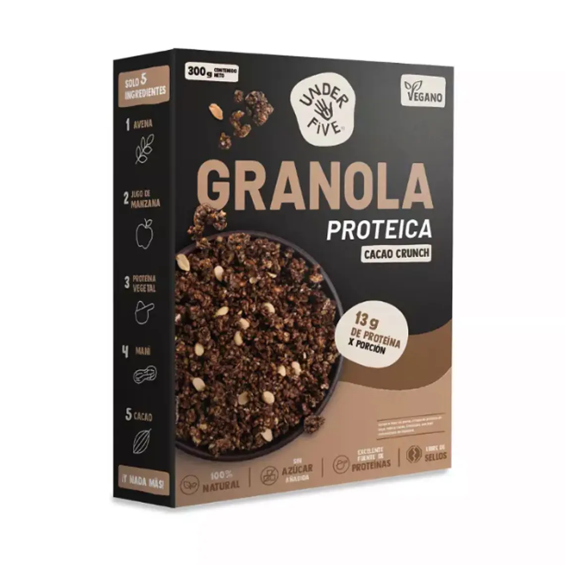 Granola Proteíca CACAO CRUNCH 300 Grs Underfive 1