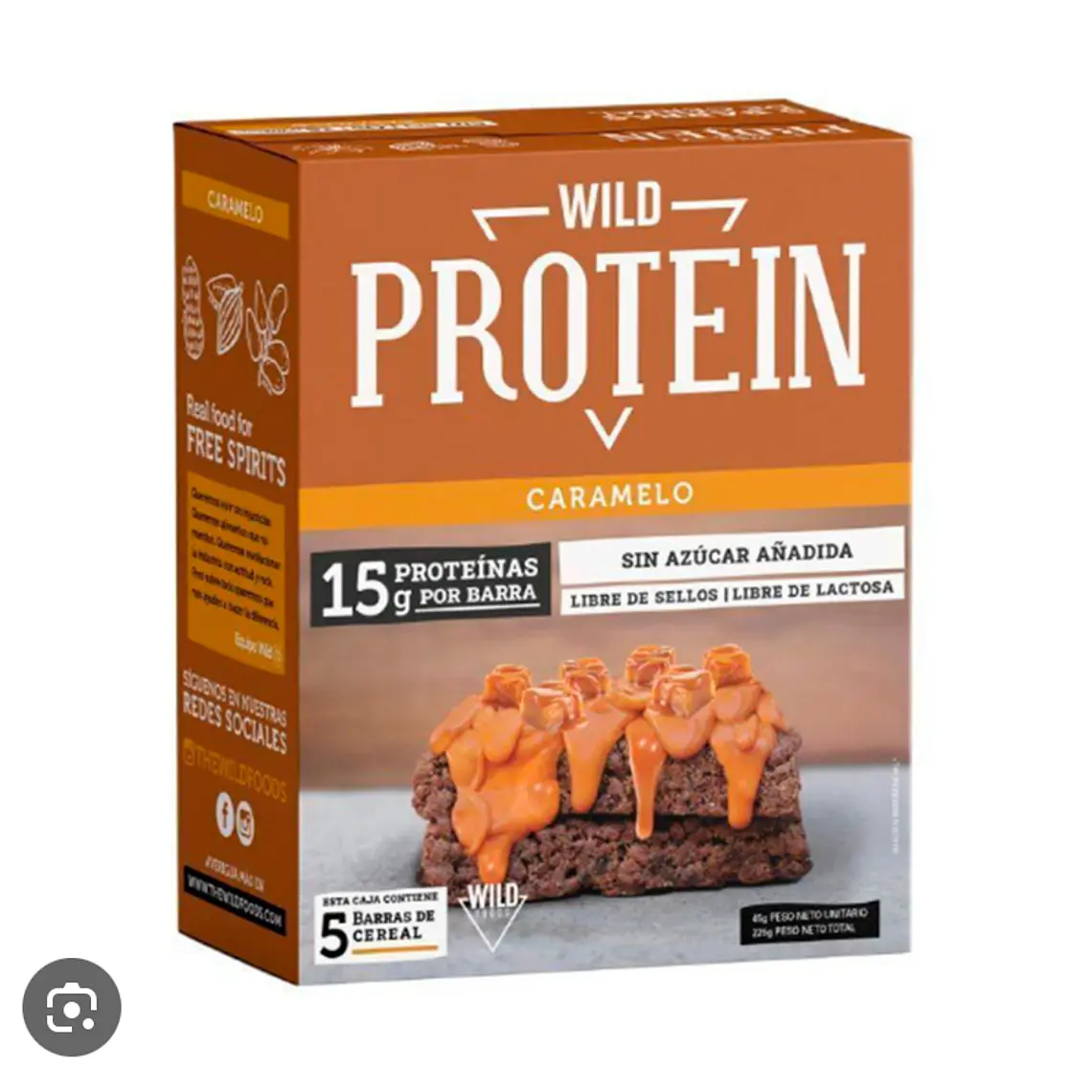 Barras de Proteína Caramelo 5 unidades Wild Foods 1