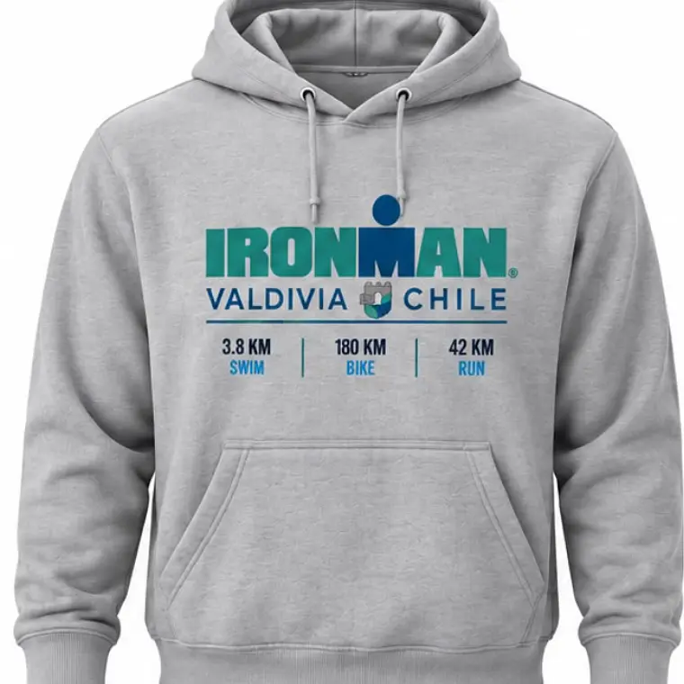 Poleron IRONMAN VALDIVIA 140.6 Unisex | Gris 1