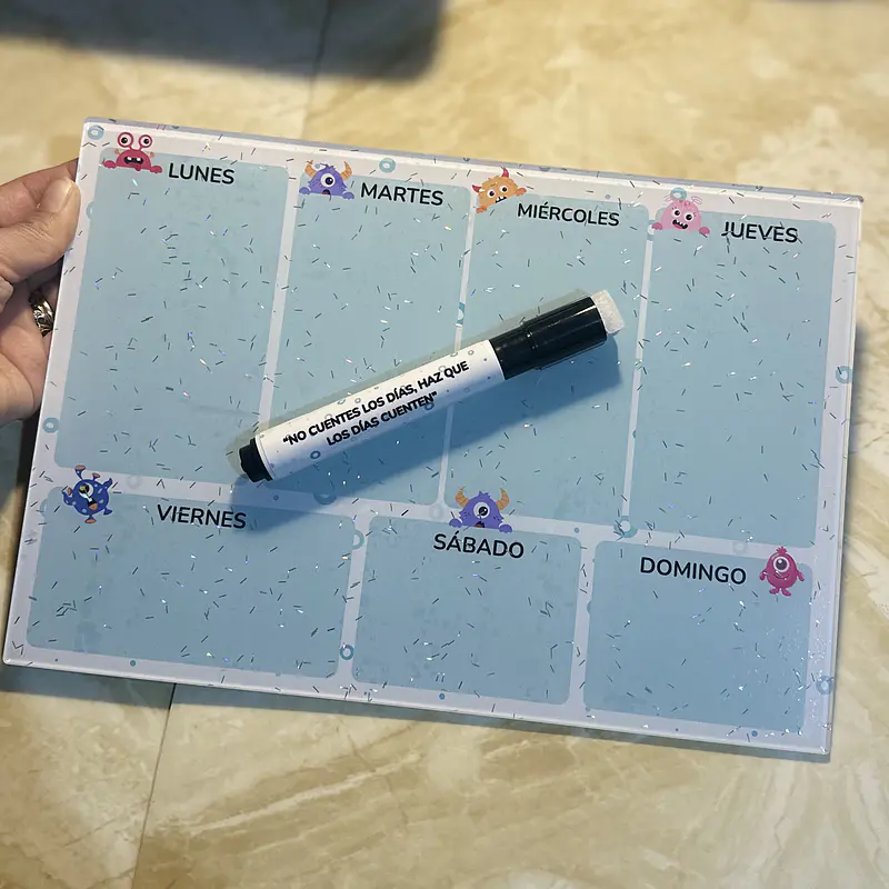 PIZARRA ACRILICA + PLUMON CON IMÁN 