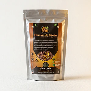 Infusión de cacao, polen y menta