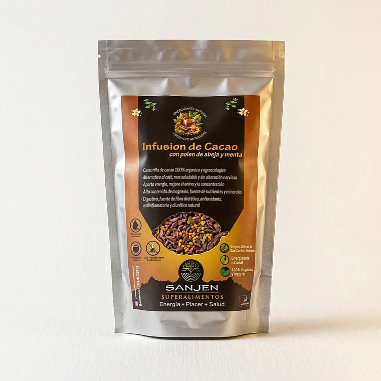 Infusión de cacao, polen y menta 1