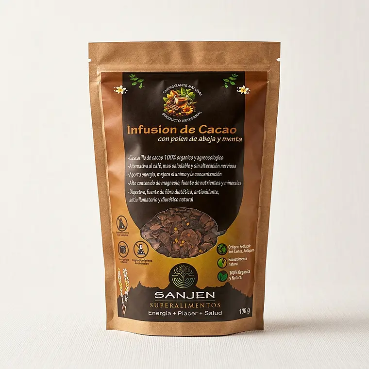Infusión de cacao, polen y menta 2