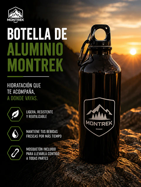 Botella de Aluminio  Negra 