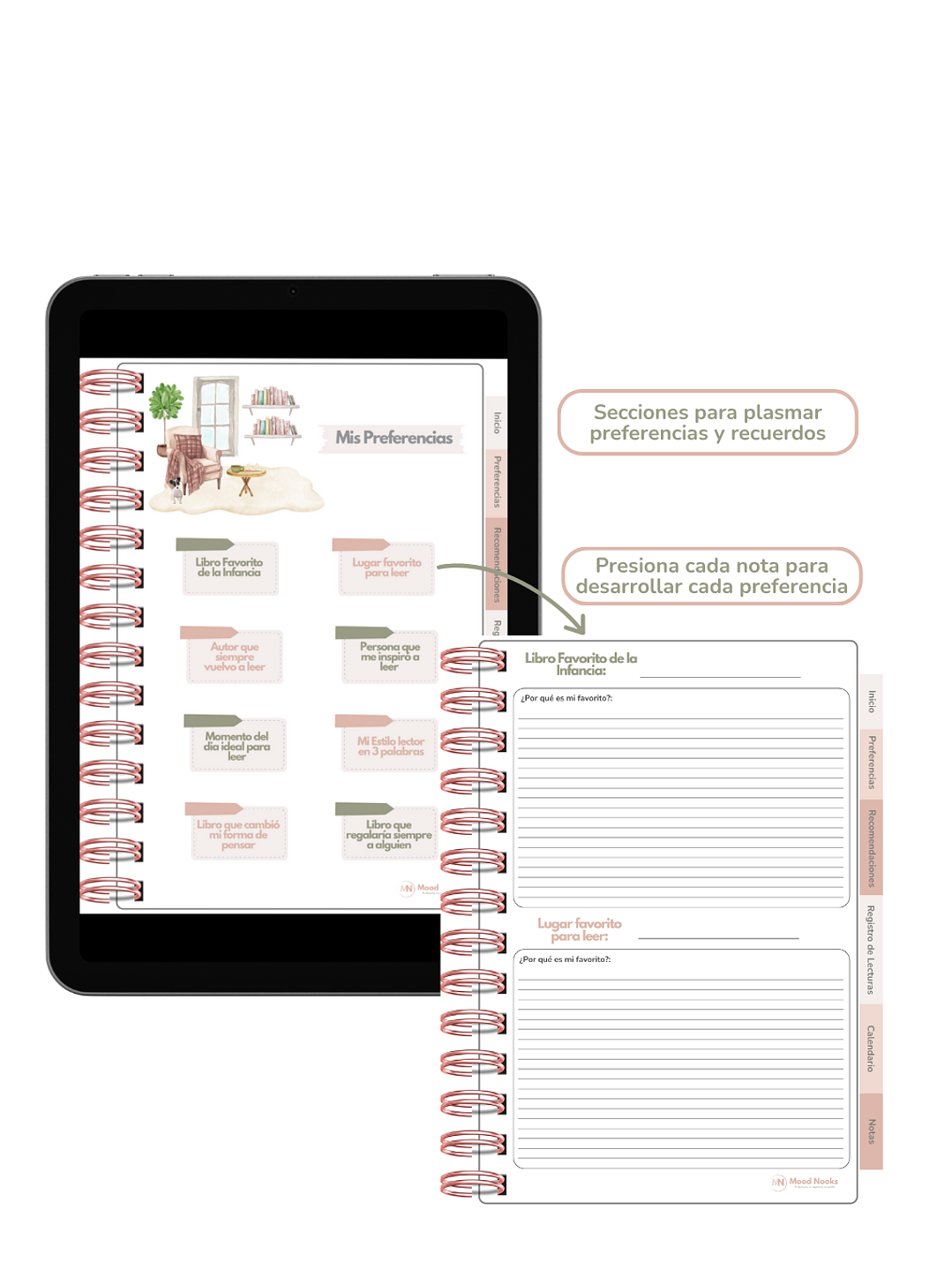 Diario de Lecturas & Agenda 2026 Interactivo. Mood Nooks  3