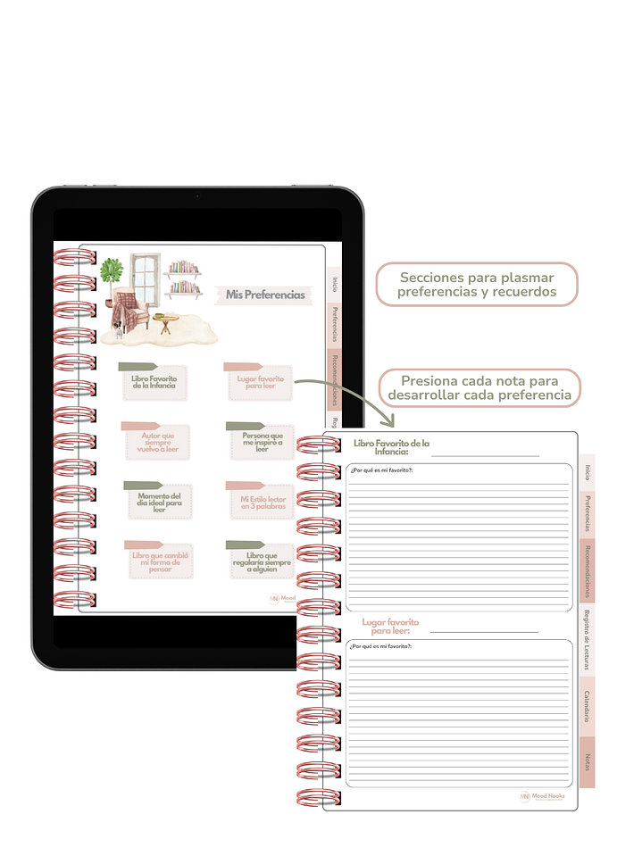 Diario de Lecturas & Agenda 2026 Interactivo. Mood Nooks  3
