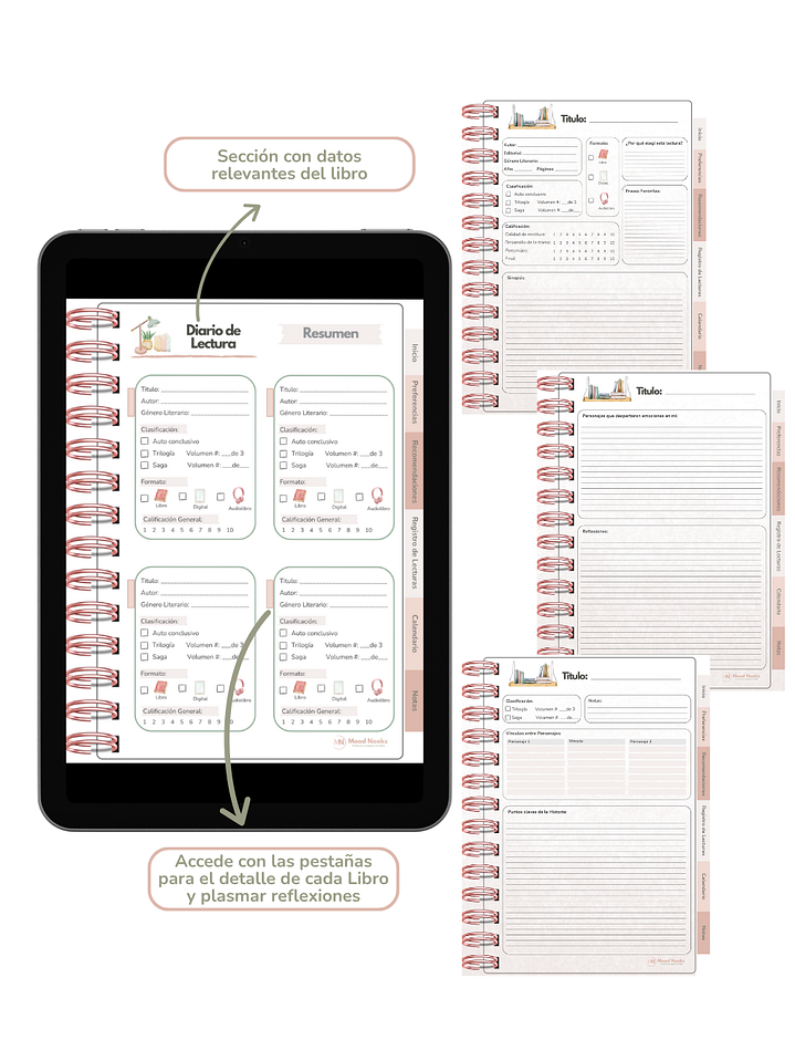 Diario de Lecturas & Agenda 2026 Interactivo. Mood Nooks  5