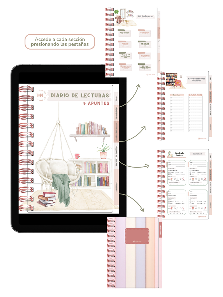 Diario de Lecturas & Apuntes Interactivo. Mood Nooks 2