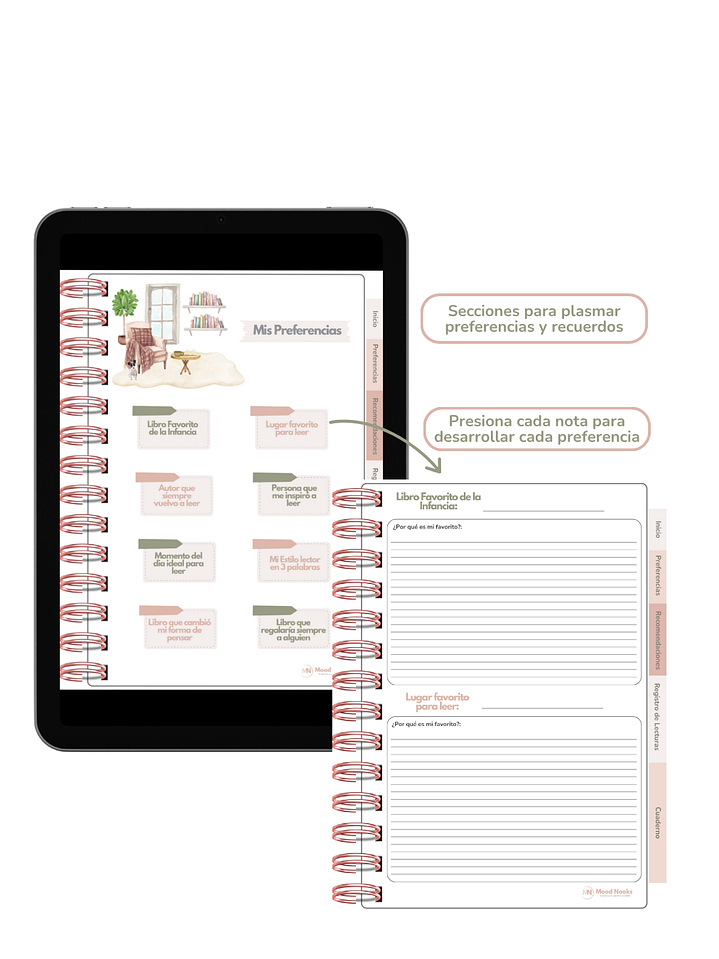 Diario de Lecturas & Apuntes Interactivo. Mood Nooks 3
