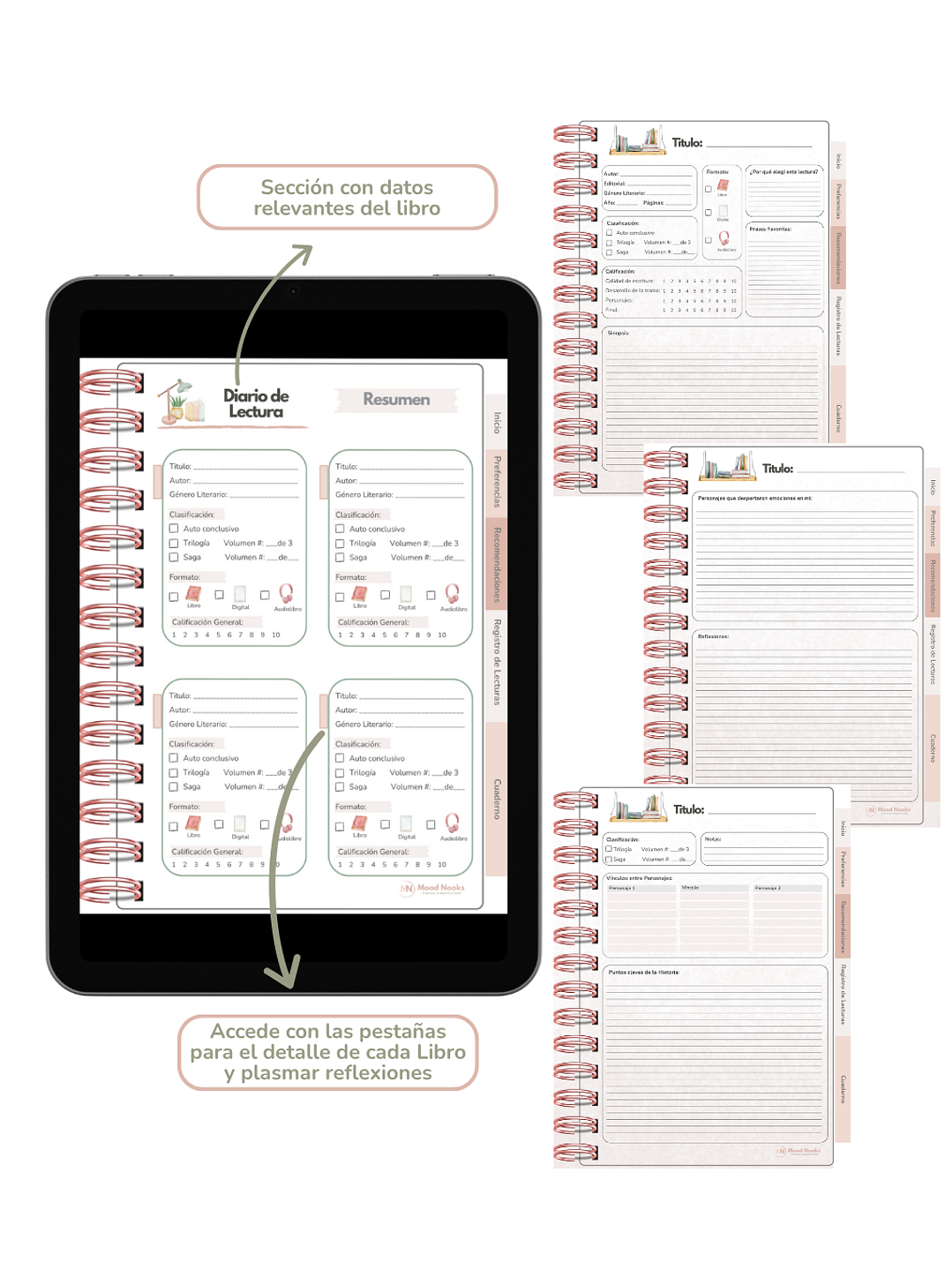 Diario de Lecturas & Apuntes Interactivo. Mood Nooks 5