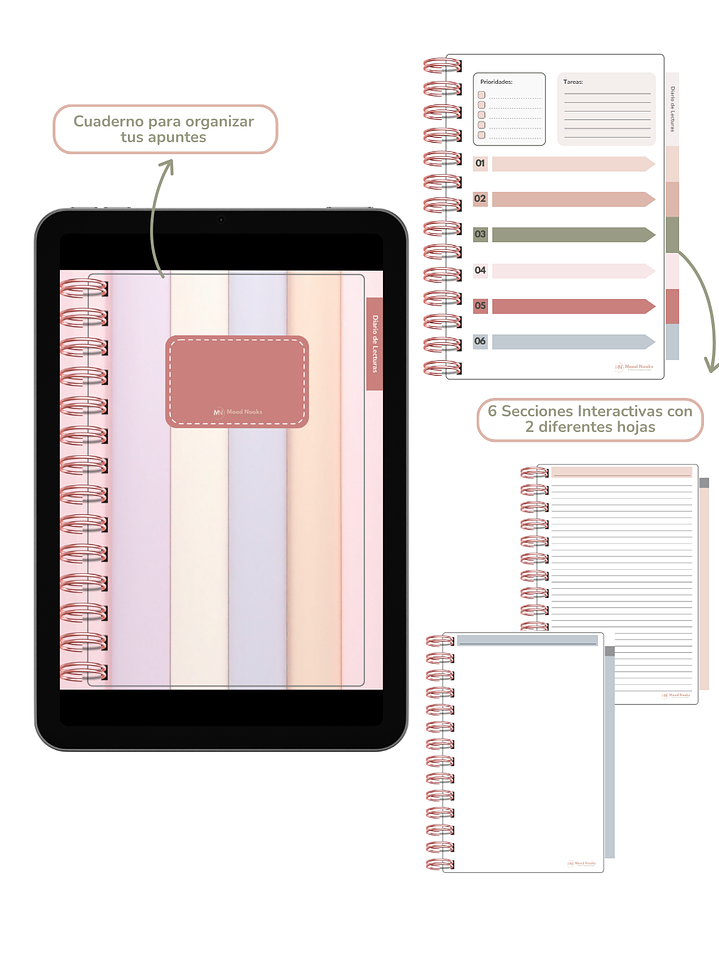 Diario de Lecturas & Apuntes Interactivo. Mood Nooks 6