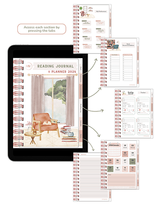 Interactive Reading Journal & 2026 Planner. Mood Nooks - English