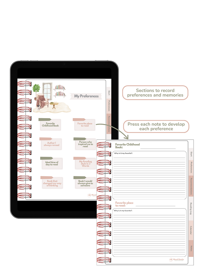 Interactive Reading Journal & 2026 Planner. Mood Nooks - English 3