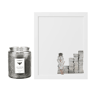 Set Esencia Mood: Cuadro Mis Pendientes + Vela aromática Misty Forest