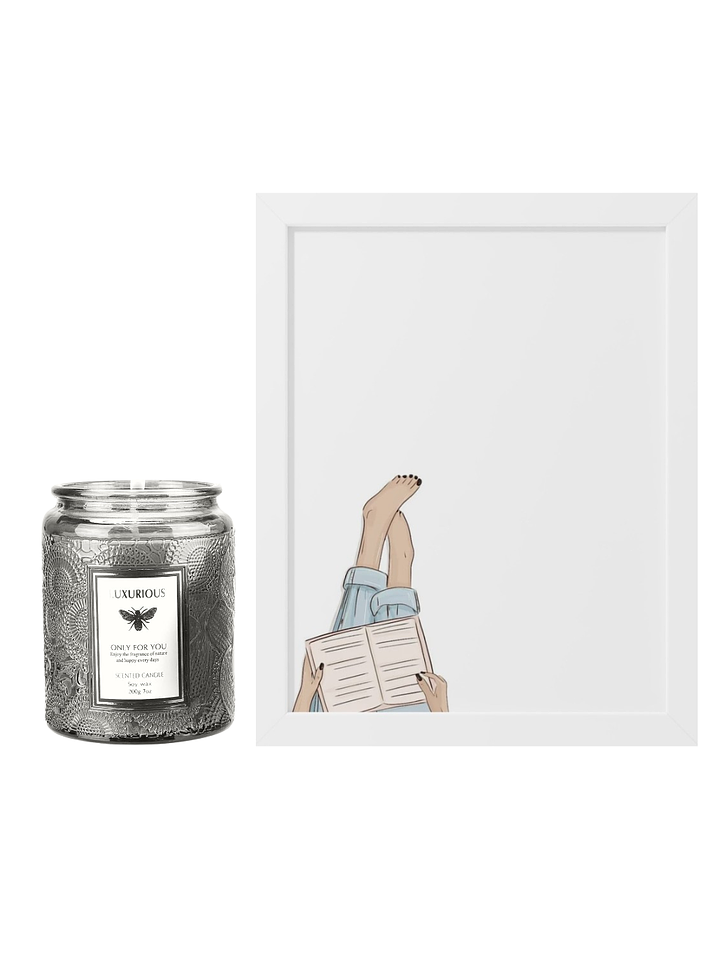 Set Esencia Mood: Cuadro Mi Lectura + Vela aromática Misty Forest 1