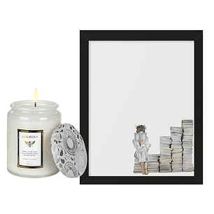 Set Esencia Mood: Cuadro Mis Pendientes + Vela aromática Pear Freesia