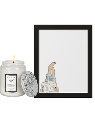 Set Esencia Mood: Cuadro Mi Lectura + Vela aromática Pear Freesia