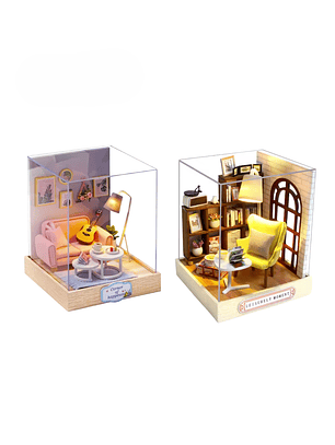 Rompecabezas 3d. Living Room Nook + Book Nook